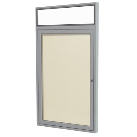 Ghent Enclosed Bulletin Board, 1 Door, Vnyl, Ill Hdlnr Frm, 3 ft H x 2 ft W, Ivory PAVLX2-185